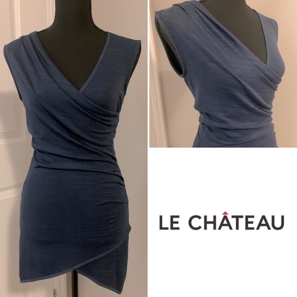 Le Chateau Slate Blue Sleeveless Crossover - Picture 4 of 12